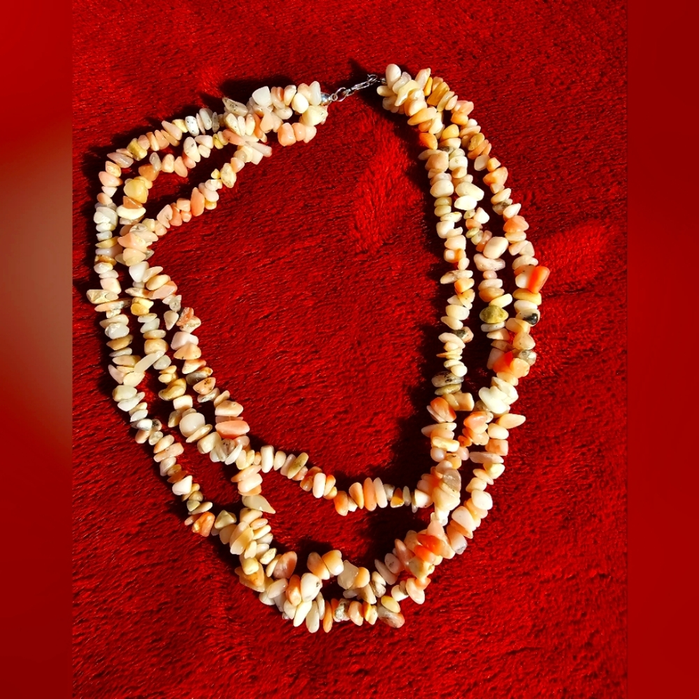 Peruvian Pink Opal Chips Necklace 